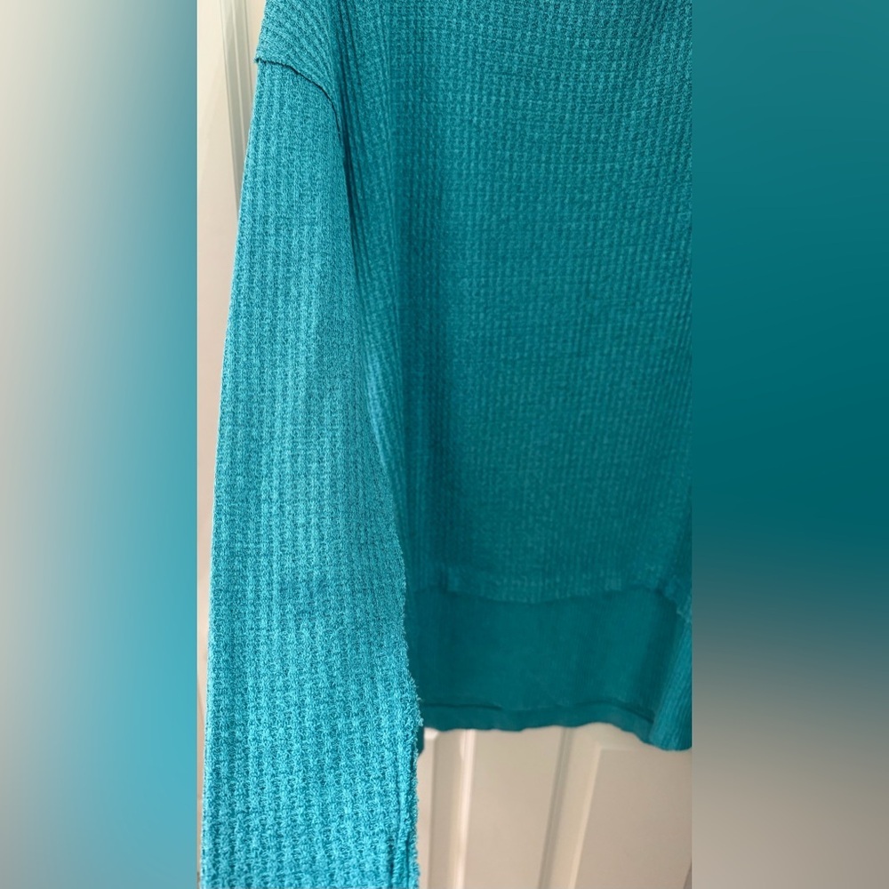 We The Free/Free People North Shore Thermal Tunic Top in Turquoise, Small - Picture 12 of 14